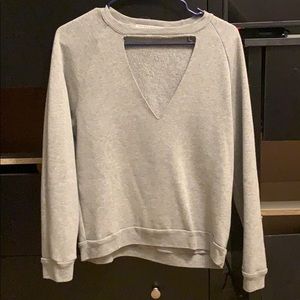 Deep-V Grey Sweatshirt